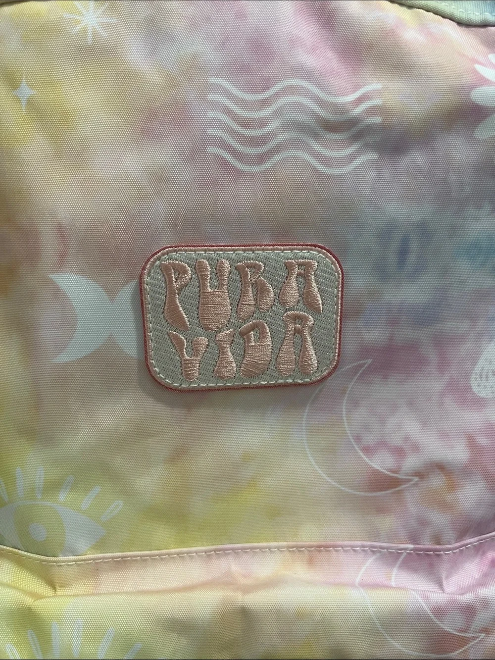 Pura Vida Pastel Tie-Dye Backpack with Numerous Accents